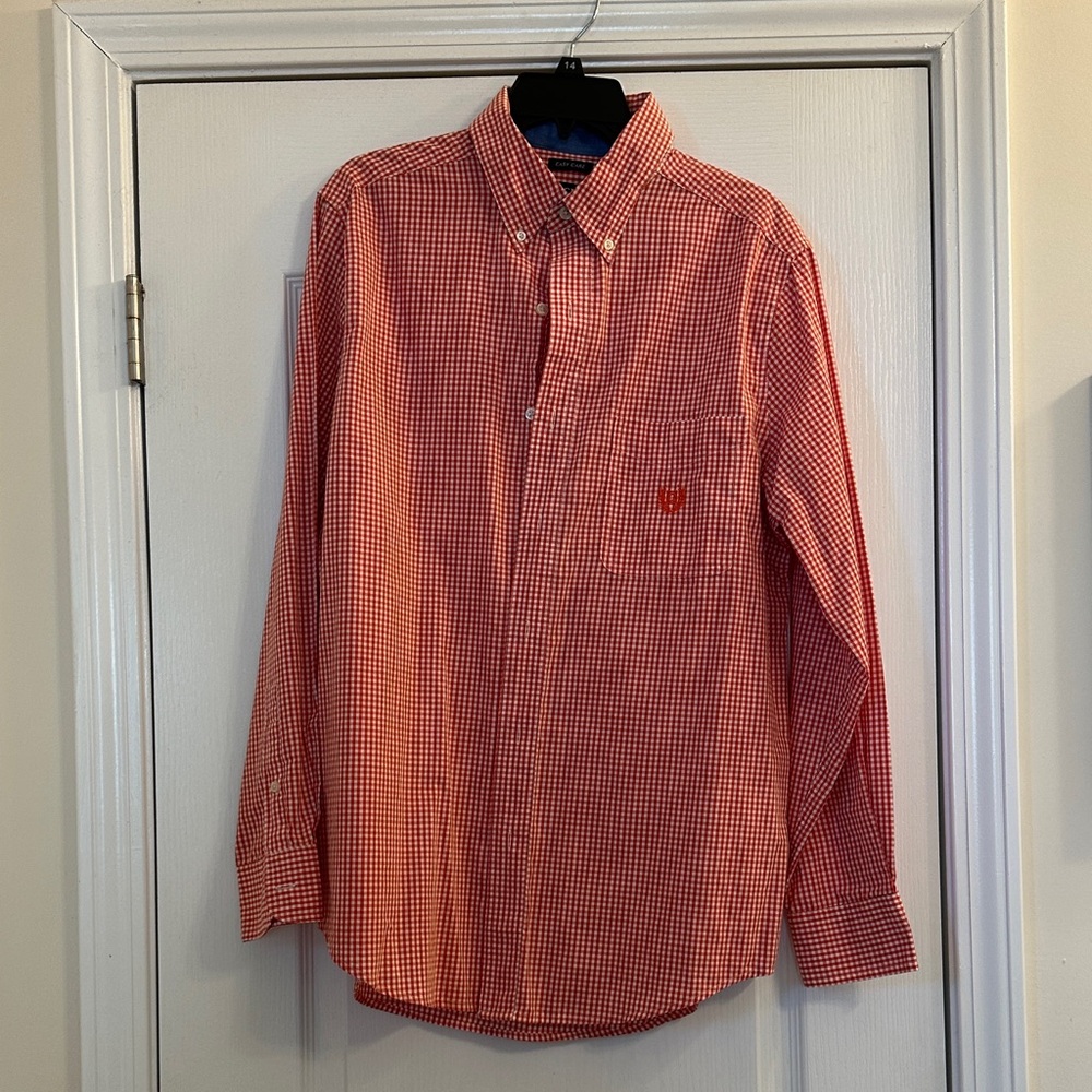 Chaps Red Gingham Button Down Shirt